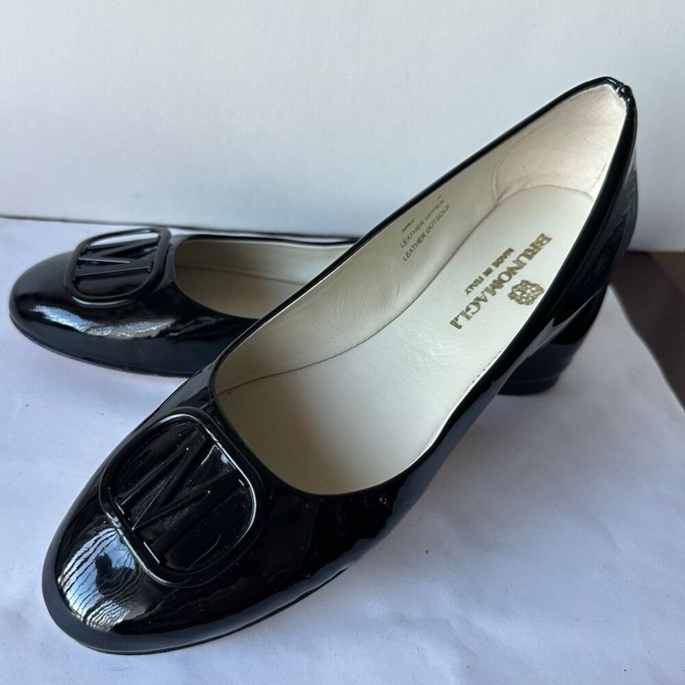 NEW BRUNO MAGLI MIMI BLACK PATENT LEATHER BALLET FLATS Size 7